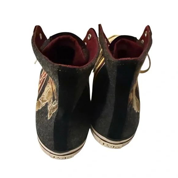 Polo Ralph Lauren vintage Gray and Black High-Top Sneakers with Bear Patch - Picture 4 of 8